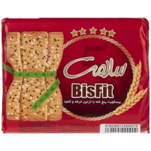 بیسکویت پنج غله با تزئین خرفه و کنجد سلامت – 215 گرم