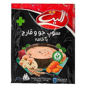 الیت سوپ جو و قارچ با خامه