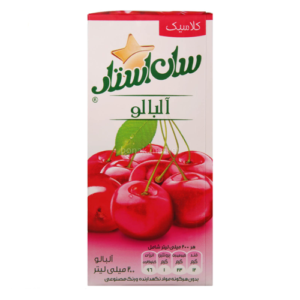 آبمیوه آلبالو سان استار حجم 200 میلی لیتری