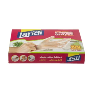 لندی دستکش یکبار مصرف جعبه ایی ۱۰۰ عددی