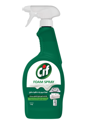 فوم اسپری پاک کننده چند منظور سطوح، مبل و منسوجات مدل رایحه خنک سبز cif سیف – 750 میلی