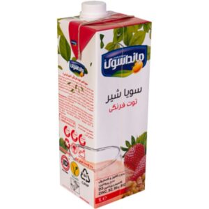 شیر سویا توت فرنگی مانداسوی ۱ لیتری